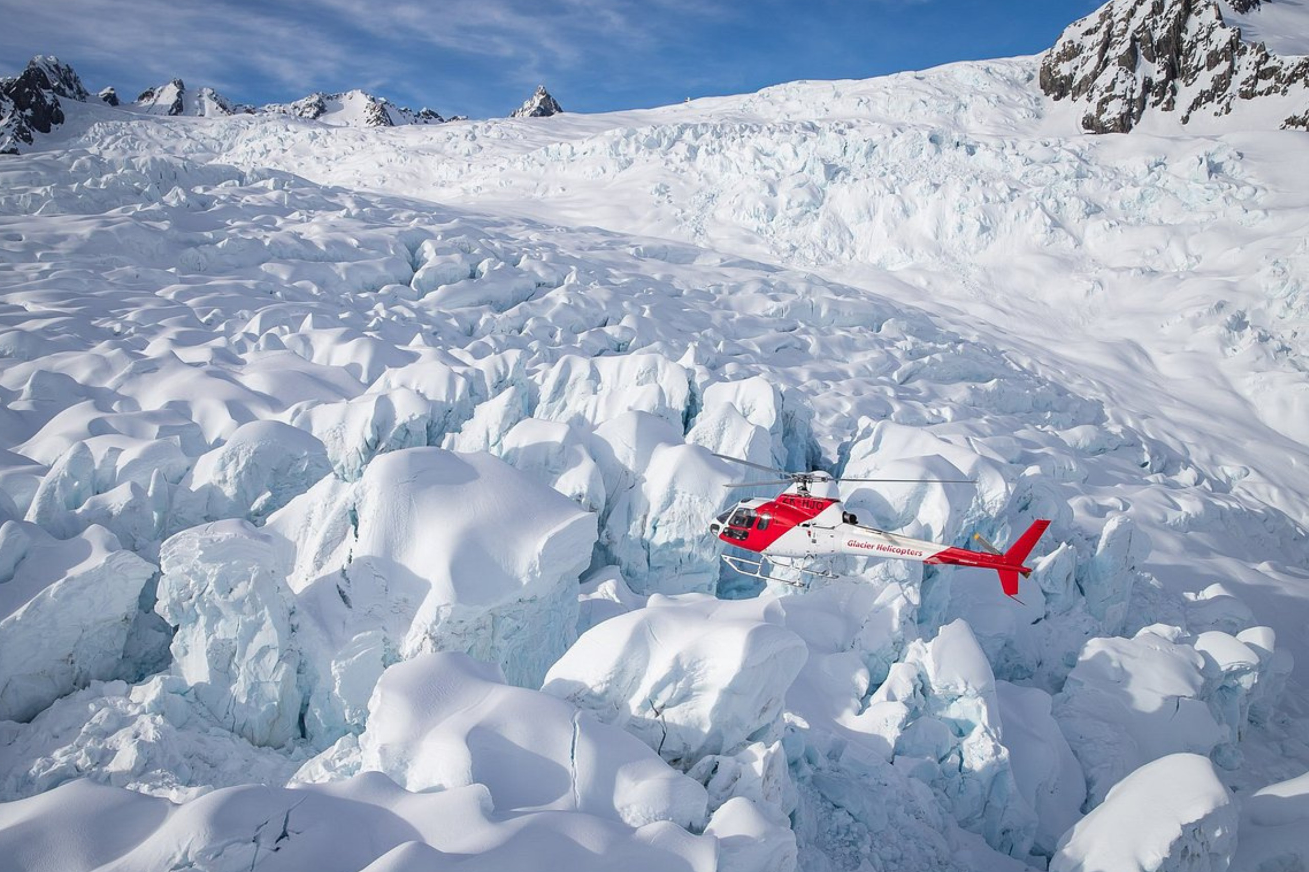 Vol en hélicoptère sur un glacier - nouvelle zélande
